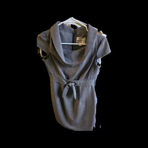 Karin Stevens Charcoal Cowl Neck Dress